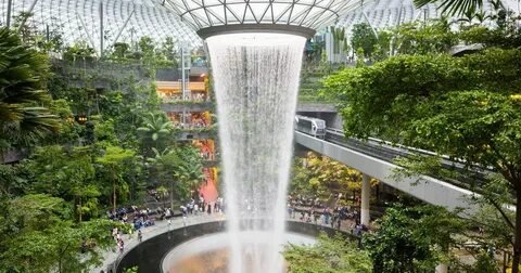 Jewel Changi Rain Vortex Indoor Waterfall